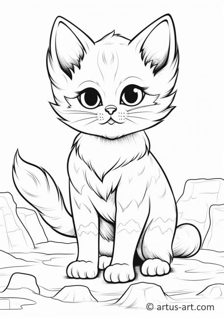 Sand cat Coloring Page For Kids